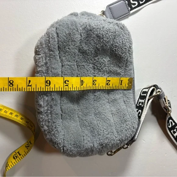 GUESS Faux Fur Crossbody Bag in Gray - Picture 6 of 7